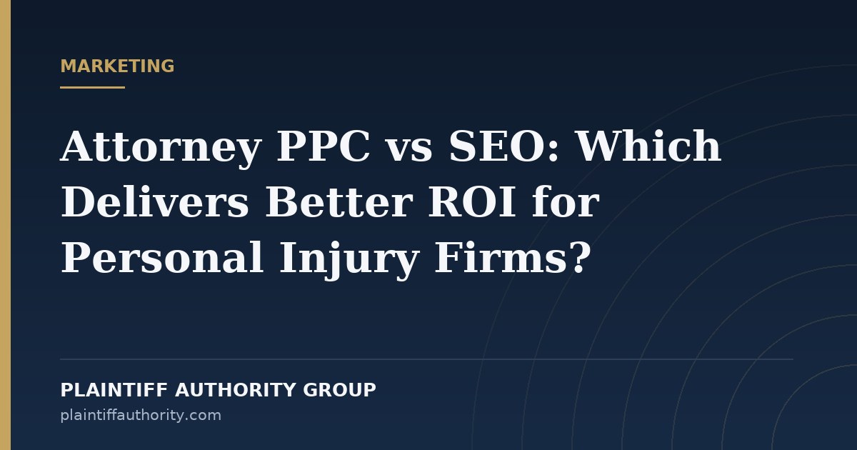 Split illustration comparing a paid search ad panel against an organic search results list for a law firm