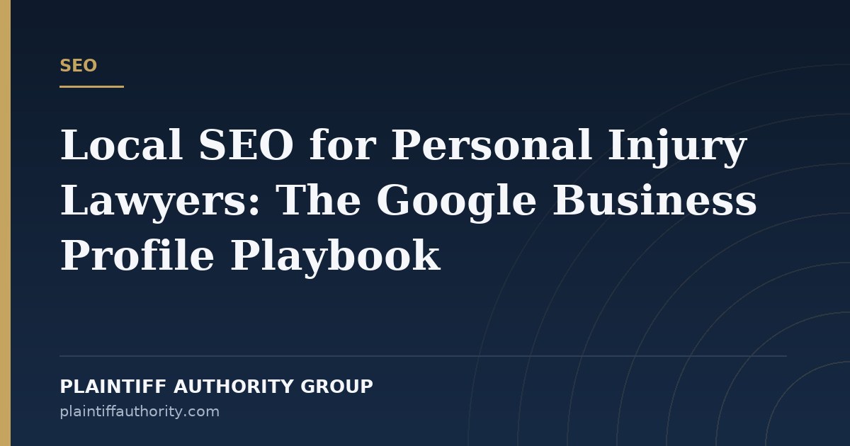 Google Business Profile listing for a personal injury law firm shown alongside a local map result