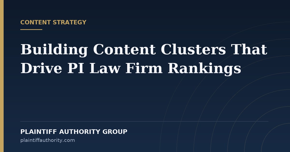 Building Content Clusters That Drive PI Law Firm Rankings — Plaintiff Authority Group