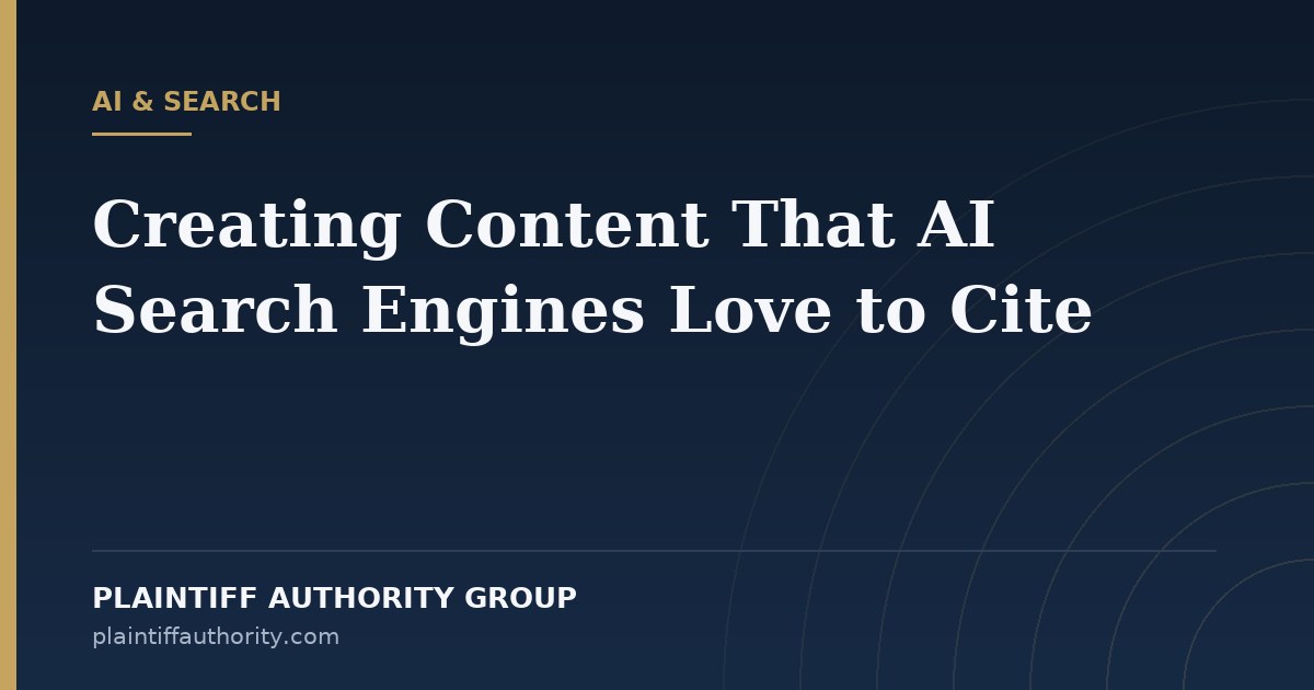 Creating Content That AI Search Engines Love to Cite — Plaintiff Authority Group