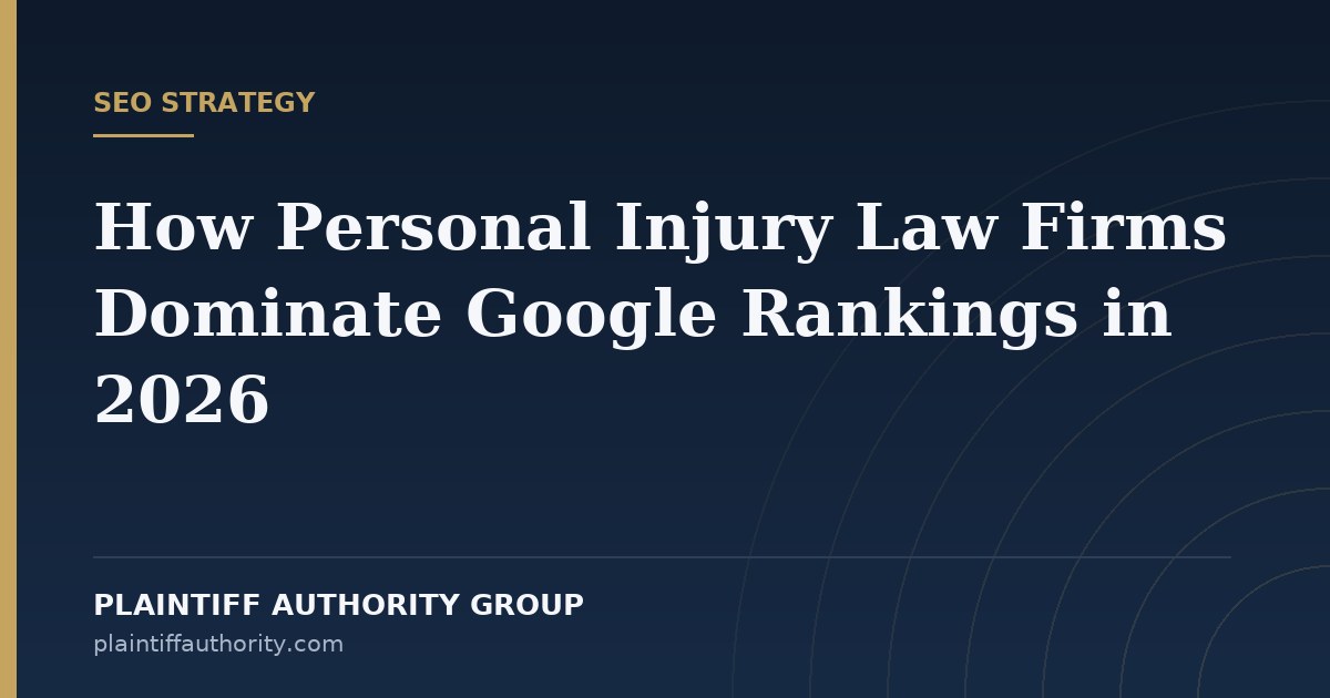 How Personal Injury Law Firms Dominate Google Rankings in 2026 — Plaintiff Authority Group