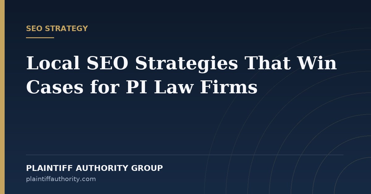 Local SEO Strategies That Win Cases for PI Law Firms — Plaintiff Authority Group