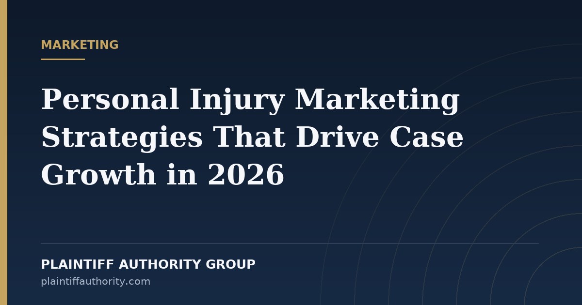 Personal Injury Marketing Strategies That Drive Case Growth in 2026 — Plaintiff Authority Group
